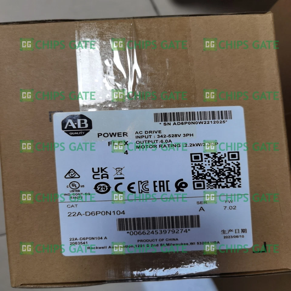 CHIPSGATE 1pc New 22A-D6P0N104 4 2.2 kW 3 Hp AC Drive 22A-D6P0N104 US STOCK