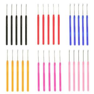 5 Stck. Kunststoff Ziehen Haken Schlaufe Nadel Werkzeuge Micro Ring Haarverlängerungen Kit