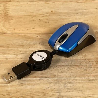 Verbatim 97249 Blue USB Corded Optical Wired Mini Travel Mouse for Mac and PC - Image 1 of 3