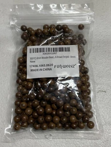 PCS Wooden Beads for Crafts 8mm Dark Brown Natural Macrame Round Beads Bulk 300 - Picture 1 of 2