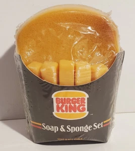 VINTAGE BURGER KING FAST FOOD RESTAURANT NEUHEIT POMMES FRITES SEIFE & SCHWAMM SET - Bild 1 von 3