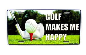 GOLFER GOLFING GOLF MAKES ME HAPPY METAL CAR NOVELTY LICENSE PLATE AUTO TAG - Picture 1 of 15