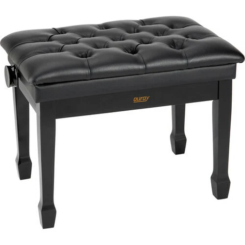 Auray PBS-DLX Deluxe Wooden Piano Bench with Adjustable Height Cover