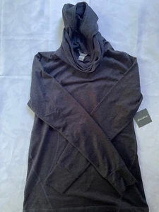 Eddie Bauer - Womens Blue Funnel Neck Hoodie w/ Thumb Holes - MEDIUM - NEW - Picture 1 of 8