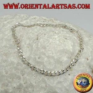 Bracciale in Argento 925‰ Groumette sottile, a catena piatto - Foto 1 di 2