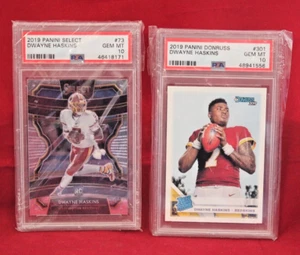 Tarjetas de novato Dwayne Haskins 2019 Panini *calificado PSA 10* #73 y #301 (2) - Imagen 1 de 14