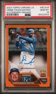 2023 Topps Chrome Logofractor Vinnie Pasquantino Orange Rookie Auto /25 PSA 10 - Picture 1 of 2