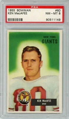 1955 Bowman Ken MacAfee #60 PSA 8 P1399 - Image 1 of 2