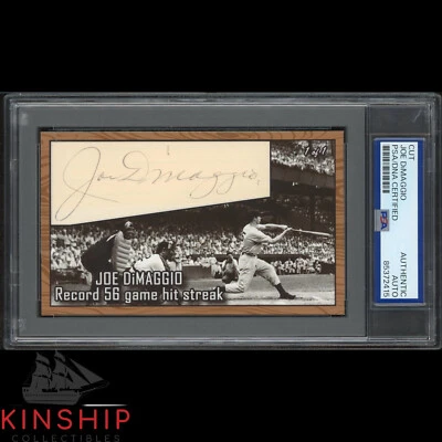 Joe DiMaggio signed 3x5 Custom Card Cut PSA DNA Slabbed Yankees HOF Auto C4448 - Image 1 of 2
