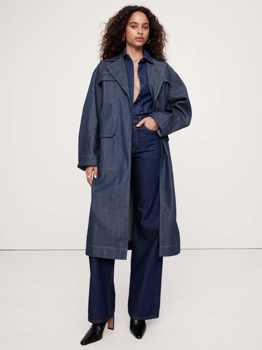 Denim Trench Coats for Women for sale - eBay