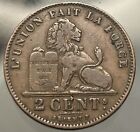 1905 BELGIUM 2 CENTS XF  WORLD COIN