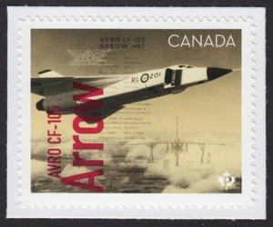 aq. Military JET = AVRO Canada CF-105 ARROW = cut fr BK Canada 2019 #3175 MNH - Imagen 1 de 1