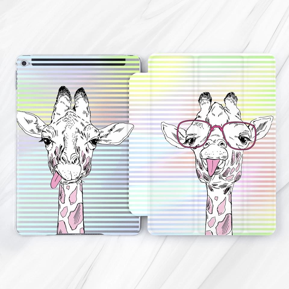 Animal Giraffe Hipster Case For iPad 10.2 Air 3 4 5 Pro 9.7 11 12.9 Mini - Image 1 of 4