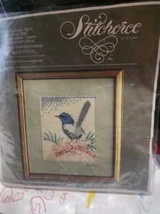 Stitcheree Designs Counted Cross Stitch Kit Blue Wren - Picture 1 of 3