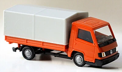Mercedes Benz 100 D II Cassone Telone 1992-95 Rosso-Arancio 1:87 Herpa 041744 - Immagine 1 di 4