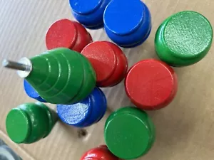 12 Wooden Spinning Top toys - Picture 1 of 10
