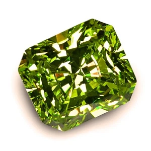 16x12mm Lime Green Modern Radiant Cut Cubic Zirconia Highest 6A Quality Loose CZ - Picture 1 of 1