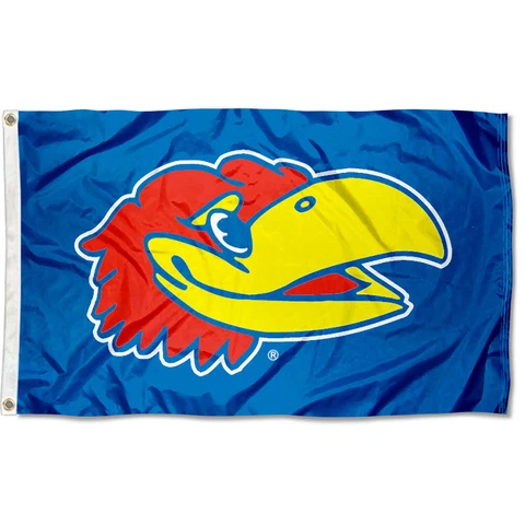 University of Kansas Jayhawks Flag KU Big Jay Large 3x5 Cover