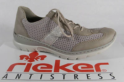 Rieker Women Lace-up Shoes, Loafers, Sneakers Faux Leather Beige NEW! - Image 1 of 4