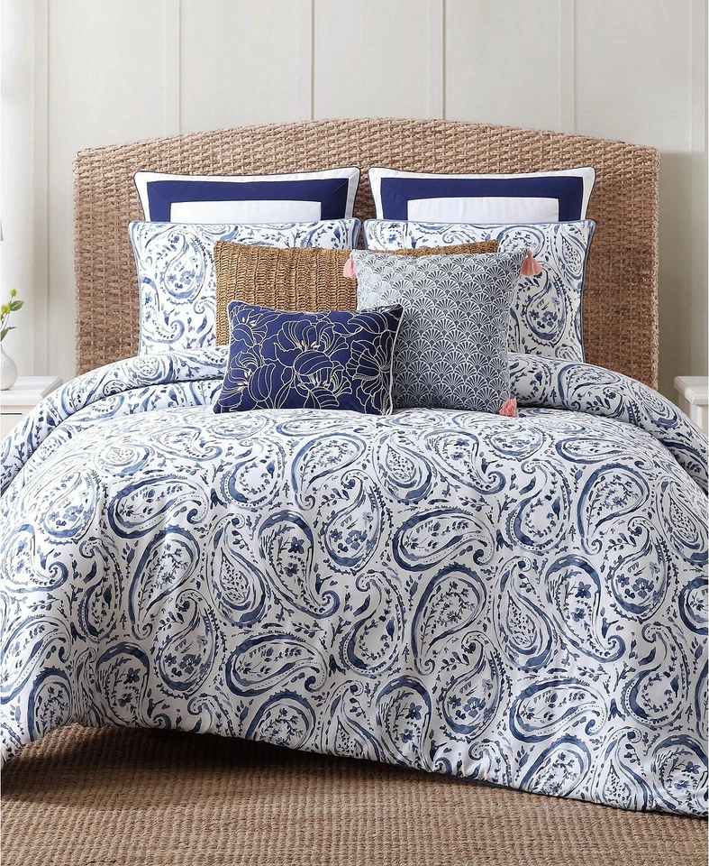 Oceanfront Resort Cotton Duvet Cover Set Full/queen Indienne Paisley