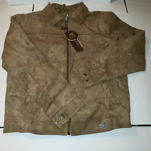 Brown A G Milano Suede Jacket XXL Size runs small - Picture 1 of 12