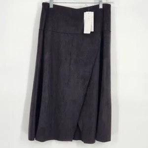 Weiche Umrandung Damen Neu mit Etikett XS Farrah veganer Wildlederrock asymmetrisch schwarz Kunstimitat - Bild 1 von 6