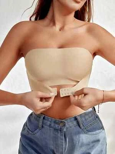 Seamless Strapless Front Button Bra for Women - Comfortable Underwear - Picture 1 of 15