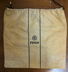 Fendi Yellow Drawstring Zucca Logo Tasseled Dust Bag Handbag Cover 14.5"x15.5" - Picture 1 of 4