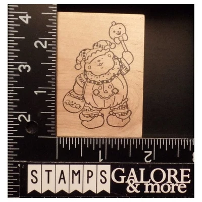 Daisy Kingdom Rubber Stamps TEDDY BEAR CLOWN PUMPKIN COSTUME TRICK OR TREAT #T13 - Image 1 of 2