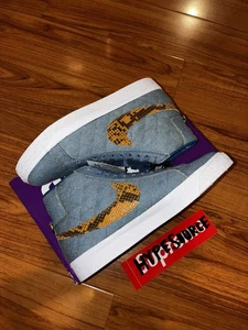 Nike Supreme x Zoom Blazer QS SB Mid Denim Blue White Black - Brand New Size 8 - Picture 1 of 5