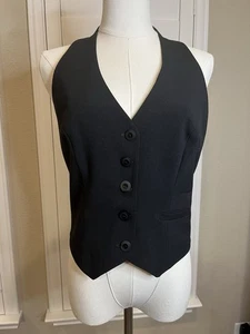 “MATTY M” BLACK T-BACK BUTTON FRONT VEST – MED - Picture 1 of 11
