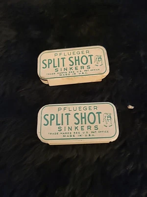 2 Vintage Pflueger Split Shot  Collectible Tin found in an old tackle box - Image 1 of 4