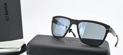 Ic! Juego completo de gafas de sol Berlin bloque negras cuadradas mate ligeras flexibles Foto 1 de 4