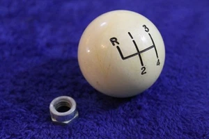 White 4 Speed Gear Shift Knob Handle Accessory Necker Knob Manual Floor Hot Rod - Picture 1 of 15