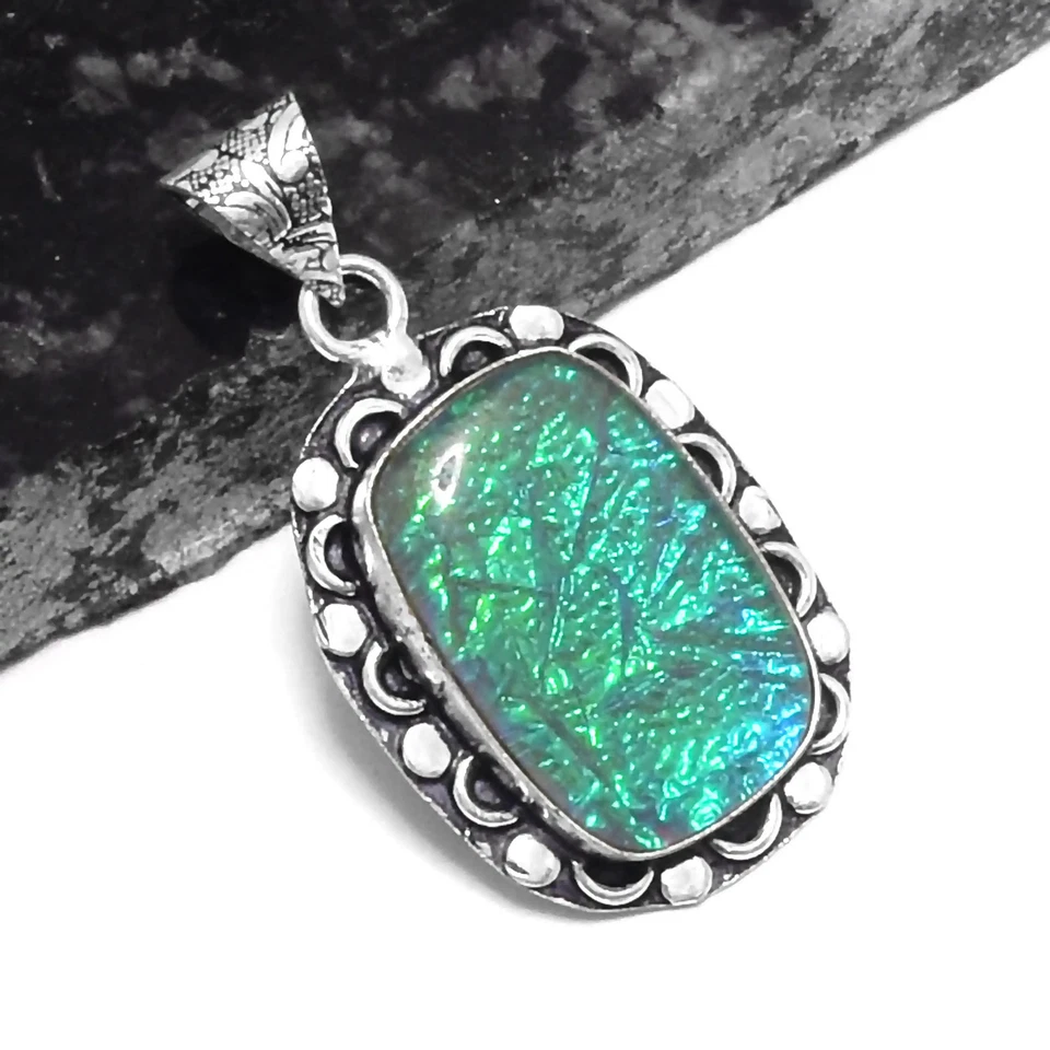 Triplet Fire Opal Ethnic Handmade  Pendant Gift Jewelry 2" P-776 — 第 1/1 张图片