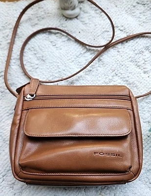 Vintage Fossil Small Brown Leather Vintage Crossbody - Image 1 of 4
