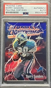Barry Sanders 1997 Topps Chrome Season's Best REFRACTOR Autograph #6 - PSA Auth - Picture 1 of 2