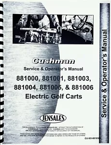 Cushman Electric Golf Cart Owners Service Manual - Picture 1 of 8