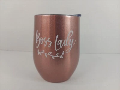 Vaso de vino sin tallo taza de viaje de café taza de vidrio con tapa jefe dama Foto 1 de 4