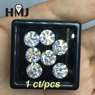 Circle White D~J Color VVS1 Round Cut Moissanite Loose Stone Gemstone With GRA - Image 1 of 4
