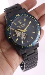 Casual Maserati Men Automatic Blue Dial All Working Wristwatch "Keep Good Time" - Picture 1 of 10