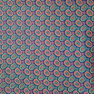 Navy Blue Paisley Red Green Gold Cotton Quilting Sewing Fabric 3.3 yards - Bild 1 von 4