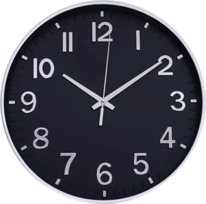 12" Black Silent Non-Ticking Modern Wall Clock – Kitchen, Bedroom, Office Decor - Picture 1 of 10