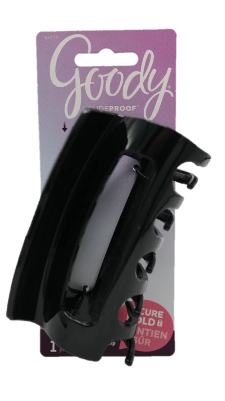 Goody Large Claw Clips 04717 Slideproof Lock in Style 4" Black Women Hair Jaw
