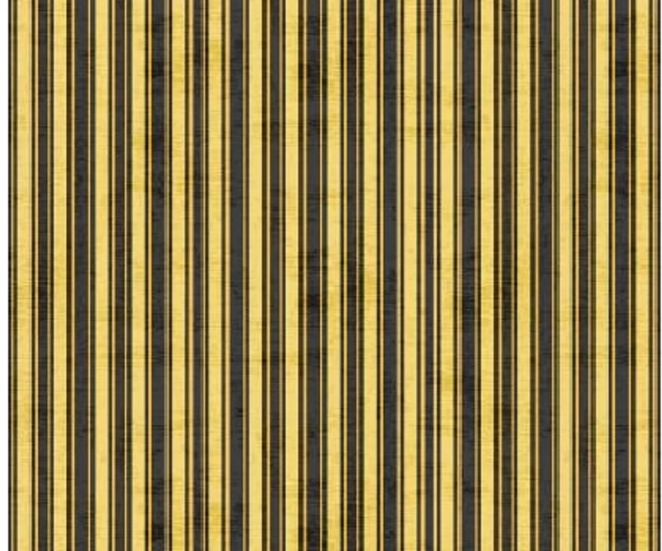 "Sundance Meadow" Stripe black/yellow quilt fabric by Wilmington 1 yd. - Image 1 of 1