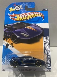 2012 Hot Wheels All Stars #126 Lamborghini Gallardo LP 570-4 Superleggera Blue - Picture 1 of 6