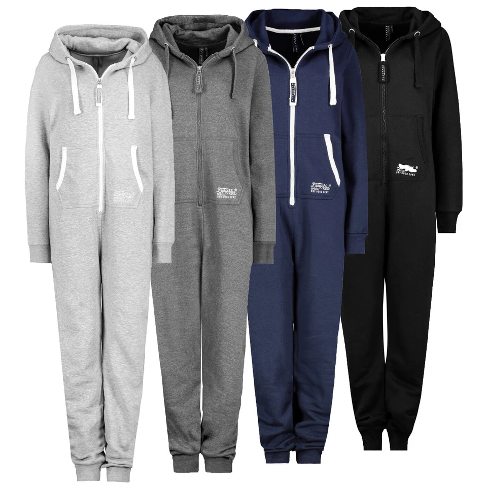 EIGHT2NINE Damen Sweat Overall Einteiler Onesie schwarz dunkelblau hell-grau