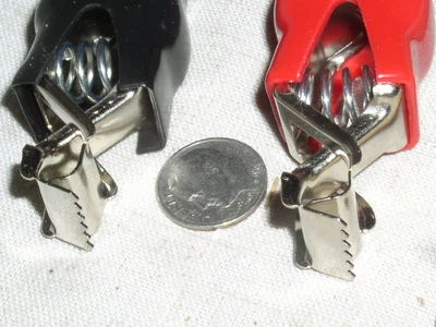 BRAND NEW HEAVY DUTY 30A 30 AMP BATTERY CHARGER SPRING CLAMP CLIP SET RED BLACK  - Image 1 of 4