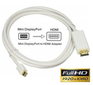 Cable adaptador de enchufe M/M Mini Displayport MDP a HDMI 1,8 M para MacBook Pro Air AU - Imagen 1 de 4