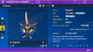 Pokemon Escarlata y Violeta PSV - Brillante 6IV Max EV Kingambit + Master Ball - Imagen 1 de 3